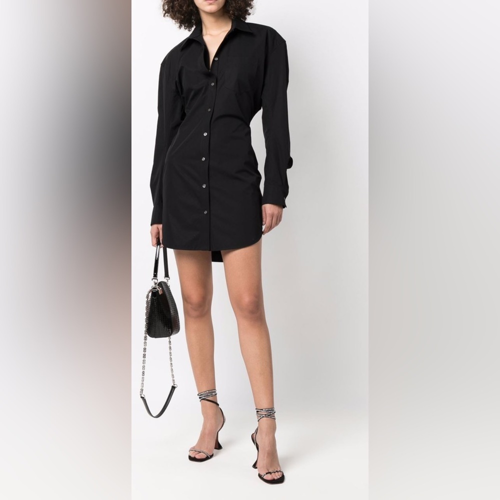 Alexander Wang Long-Sleeve Cotton Shirtdress in Black